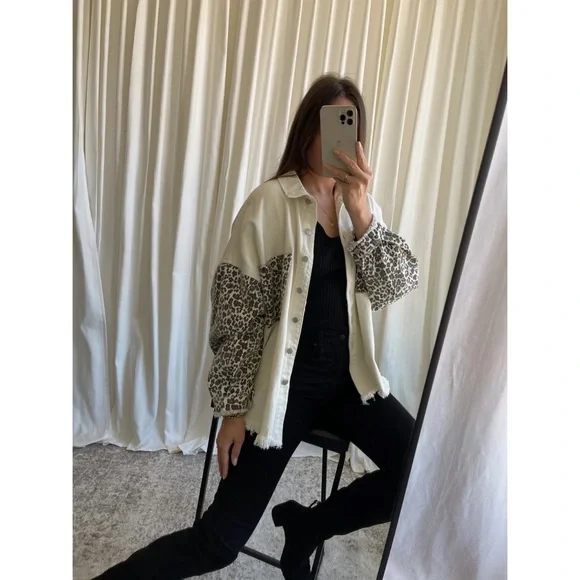 POL LIA LEOPARD JACKET — In Cream/Leopard - Picture 4 of 8